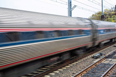Metro-North Railroad commuter train in motion