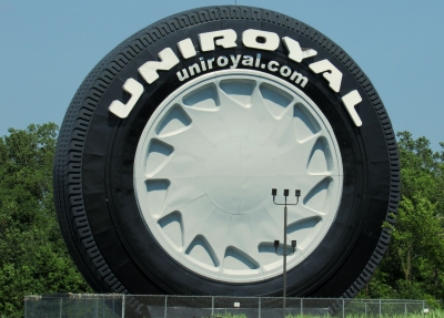 Roadside Uniroyal tire.